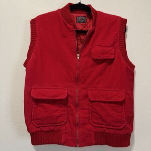 Men’s Country Touch L Red Vest 100% Cotton VTG 80s 90s
